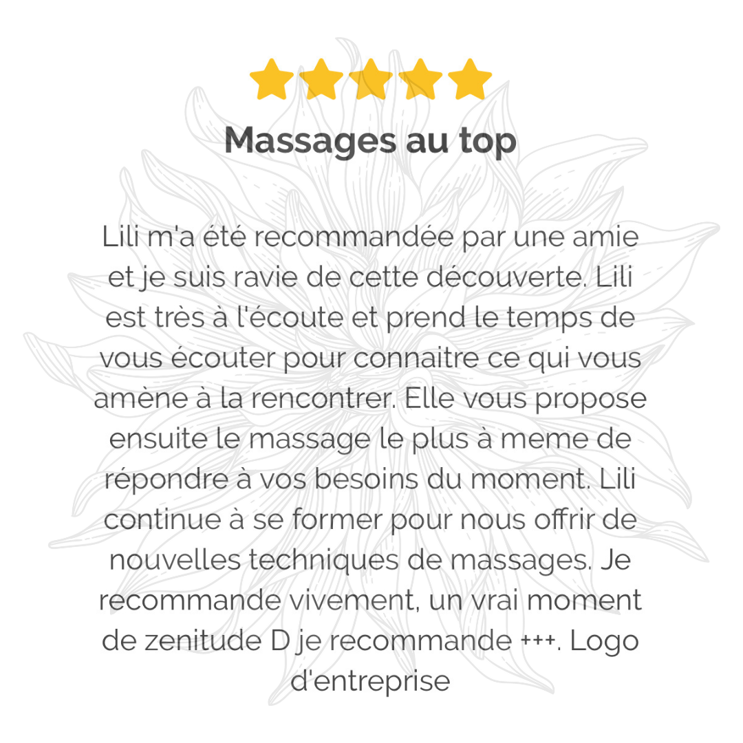 Merci pour vos avis sur les  sur les bienfaits des massages tuina